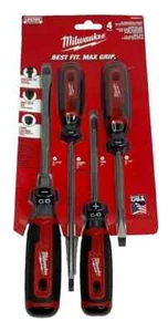 Milwaukee 4 Pc Cushion Grip Screwdriver Set Model MT200-4 - NEW - Picture 1 of 2