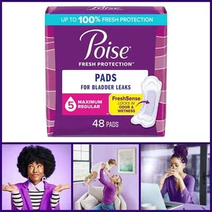 Poise Inkontinenzeinlagen 5 Tropfen maximale Saugfähigkeit normale Länge 48 Stück - Bild 1 von 7