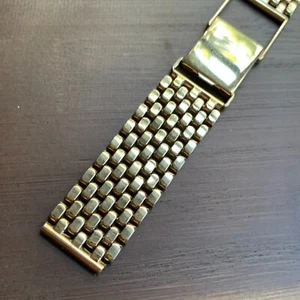 Vintage GEMEX 17.5mm Gold Filled Beads of Rice Bracelet - Thick & Wide Link - Picture 1 of 13