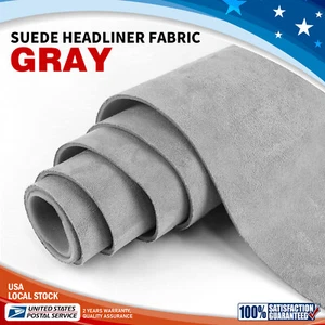 GREY Headliner Fabrics Foam Backed 60"x100" Car Roof Door Panel Upholstery - Picture 1 of 14