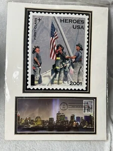 USPS 9-11 COMMEMORATIVE FIRST DAY LARGE MATTED PHOTO 2001 ENVELOPE & STAMP New - Picture 1 of 3