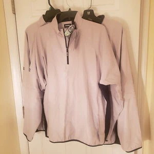 PING NWT Mens size L Golf Jacket w Removable Sleeves, Tan, Pullover 1/4 Zip - Picture 1 of 8
