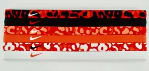 Nike Headbands 6 Pack Adult Assorted 6PK Printed Hyper Orange/Black/Lt Crimson - Picture 1 of 4