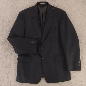 Lacrosse Jacket M Blue Micro Check Polyester Wool Blazer Sport Coat 40S - Picture 1 of 16
