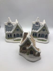 vintage christmas village houses By Pat Betts 87”use Candle”to Light The Houses - Picture 1 of 12