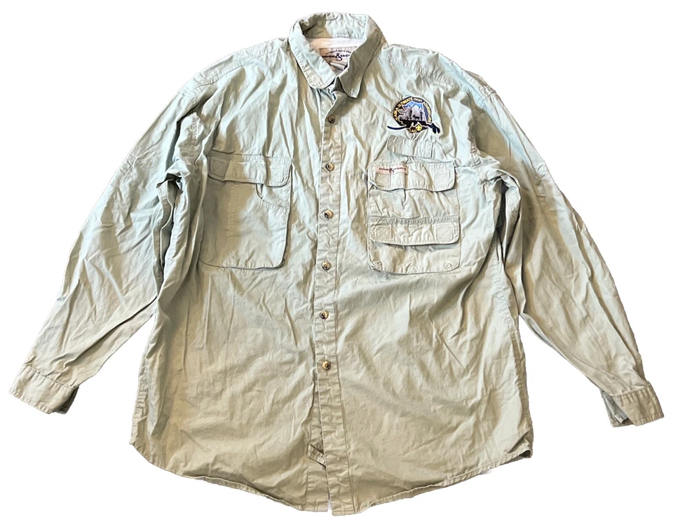 Hook & Tackle Alaska Ultimate High Adventure Long Sleeve Button Down Mens Large - Image 1 of 4