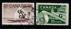 Canada 1955 1962 10c, 20c Official SGO206-07 Sc O39, O45 Used - Picture 1 of 1