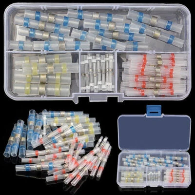 50pcs Solder Seal Sleeve Heat Shrink Butt Wire Connectors Terminals Waterproof - Image 1 of 4