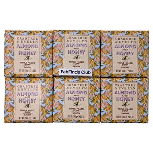 Crabtree & Evelyn Almond and Honey Bar Soap Triple Milled 21oz (6x3.5oz) 6pc Set - Picture 1 of 7
