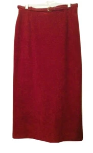 Falda Borgoña Vintage de Miss Alliage - Talla 14 Poliéster - Cinturón y Forrada - Imagen 1 de 10