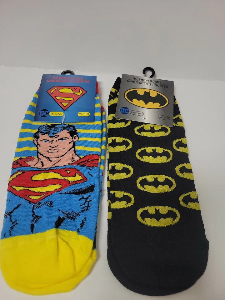 Batman & Superman Womens Novelty Socks - No Show Foto 1 de 2