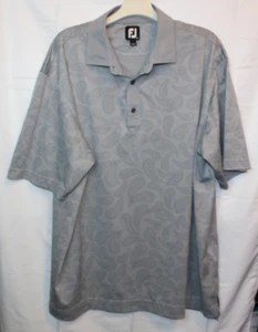 Men's FootJoy FJ gray paisley golf polo shirt. Size XLarge.. - Picture 1 of 10