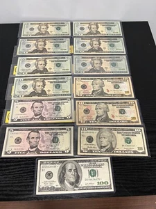 Lot of 13 Federal Reserve Bank 2003 2004 2006 1999 Star Notes $5, $10, $100 - Picture 1 of 10