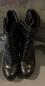 Circus Sam Edelman Boots Allie Croc Platform Booties Size 6 Retro Goth Punk - Picture 1 of 6