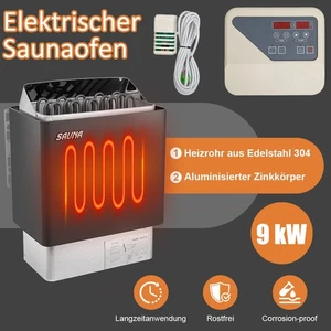 9KW Saunaofen Saunaheizung Saunaheizgerät mit externer Steuerung für 9–13m³ - Bild 1 von 15