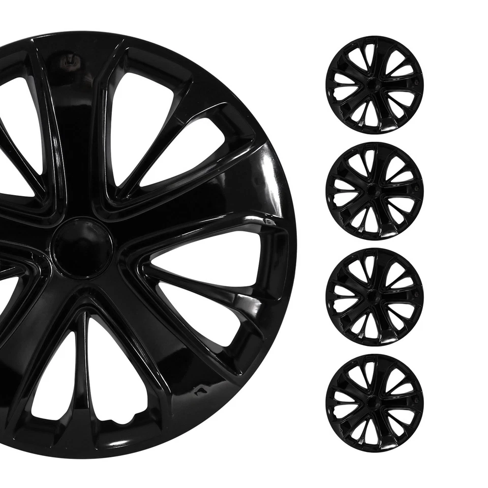4x Tapacubos Cubiertas de Rueda 15" para VW Jetta Negro Foto 1 de 4