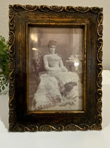 Vtg Ornate Gold Bronze Swirl Edge Wide Width Picture Photo Frame 4” X 6” - Picture 1 of 7