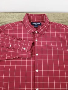 Mizzen + Main Leeward No Tuck Shirt Herren Large Rot Stretch Langarm Preppy  - Bild 1 von 8