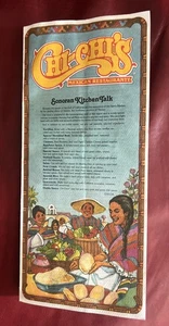 Menù ristorante messicano Chi-Chi's 1986 vintage carta piegata - Foto 1 di 4