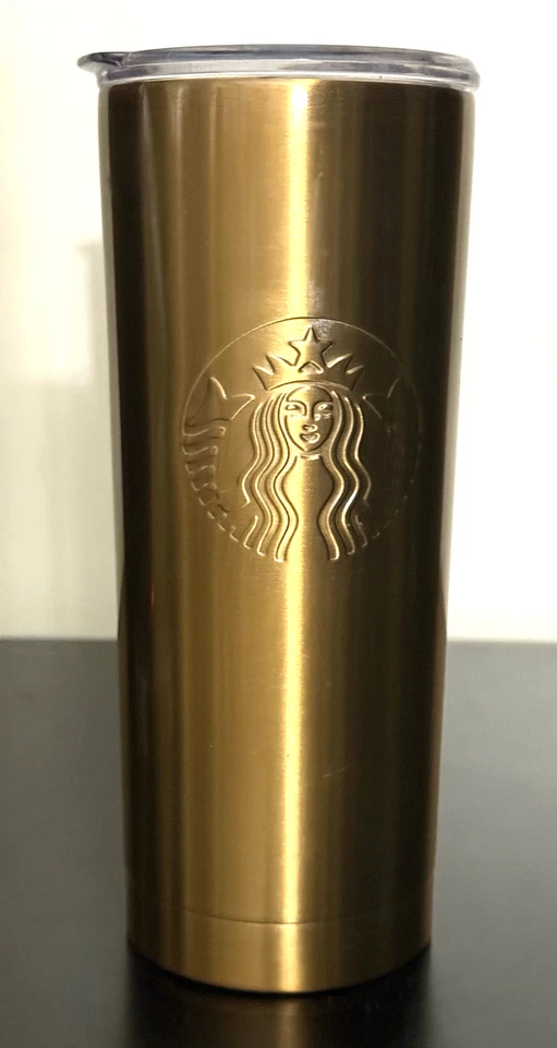 Starbucks Gold Copper Stainless Steel Cold Brew Coffee Tumbler 16 Oz Grande