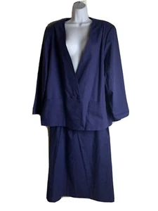 Conjunto de chaqueta traje falda mundo mujer Devon hecho por la Unión Dama Devon 20W vintage azul - Imagen 1 de 9