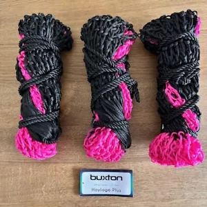 3x große Heunetze (48” Länge/2,0” Löcher) schwarz/pink, KOSTENLOSER UK-Versand - Bild 1 von 1