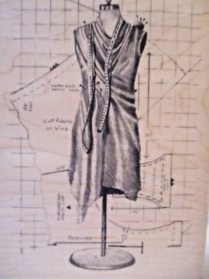 Maniquí de Vestido Inkadinkado Sello de Madera Moda Fondo Montado en Goma NUEVO Foto 1 de 2