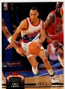 1992-93 Topps Stadium Club Basketball Greg Grant No. 225 Philadelphia 76ers - Bild 1 von 2