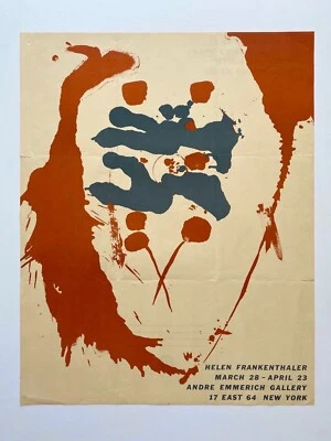 PÓSTER EXPRESIONISTA ABSTRACTO IMPRESIÓN LITOGRÁFICA 1965 MCM HELEN FRANKENTHALER RARO Foto 1 de 4