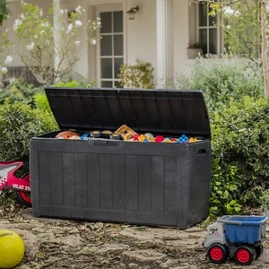 KETER HOLLYWOOD PATIO STORAGE BOX - Brown - Collection Only - Picture 1 of 1