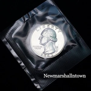 Washington Quarter 1963 ~ prueba de plata como nueva ~ EE. UU. Monedas del conjunto de prueba original - Imagen 1 de 2