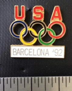 1992 Barcelona Olympia Ringe Gedenk Pin Sommerolympiade USA Team Amerika - Bild 1 von 1