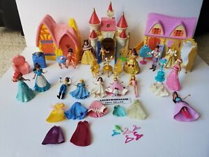 Huge Lot of Disney Princess Magiclip Dolls, Playhouse, Tangled, Snow White Belle