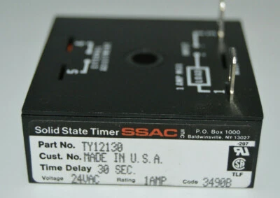 ABB SSAC TY12130/42-22326-01 30 SEC. DELAY 24 VOLT SOLID STATE TIMER 48894, NEW - Image 1 of 4