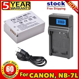1800mAh Li-ion Battery Pack and USB Charger For Canon NB-7L CB-2LZ CB-2LZE | New - Picture 1 of 1