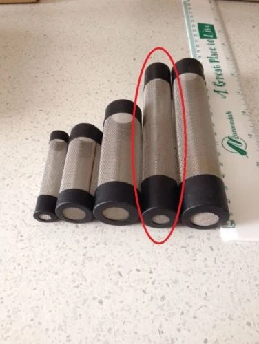 Prefiltro de acero inoxidable malla larga 12 mm protectores de admisión para tanque de acuario de camarones Foto 1 de 1