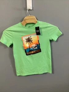 Under Armour Boys Size Large - in the Shade Short Sleeve T-Shirt Green NWT - Picture 1 of 7