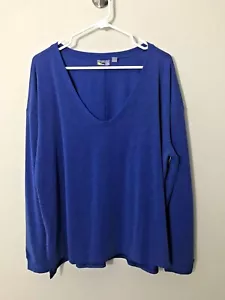 ZELLA She’s süßer Frottee Pullover blau V-Ausschnitt Größe XXL 69 $ - Bild 1 von 10