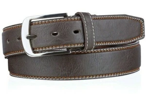 Herren Gürtel Herren Damen Jeans Näthe Leder Gürtel Schwarz Braun 4 cm NEU ✅