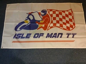 Casquette et drapeau noir Manx TT courses 150 cm x 90 cm île de Man essais touristiques moto - Photo 1/5