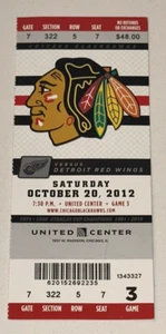 10/20/12 Red Wings Blackhawk United Center Ticket Stub Stanley Cup Strike Season - Picture 1 of 2