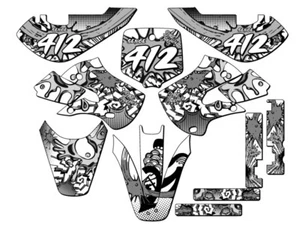 2000-2009 DRZ 110 ZANY White Senge Graphics Kit Compatible with Suzuki - Picture 1 of 10