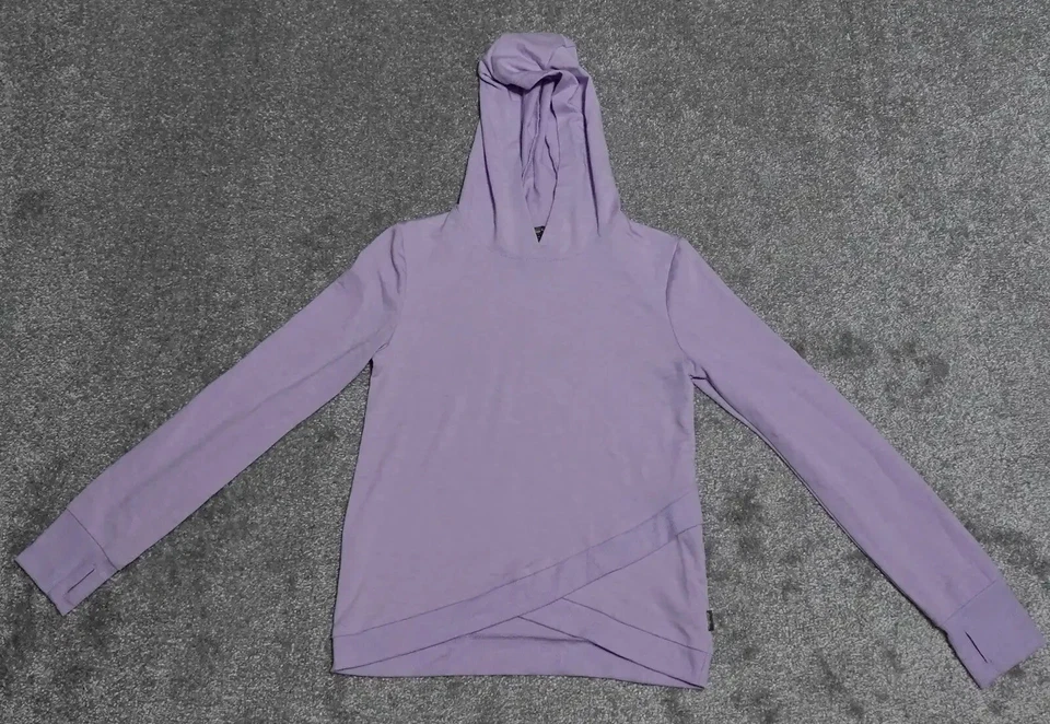 Suéter con Capucha Eddie Bauer Niña Mediano (10/12) Púrpura Agujero para el Pulgar Manga Larga Foto 1 de 4