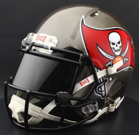 TAMPA BAY BUCCANEERS NFL Gameday AUTHENTIC Football Helmet w/ Eye Shield Visor Cover