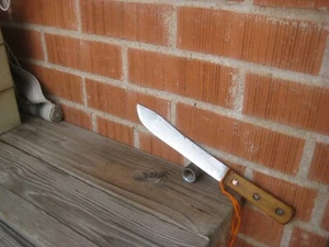 "Cuchillo de carnicero de carbono vintage de 8" de la década de 1930 ** CATTARAUGUS *** EE. UU. - Imagen 1 de 8