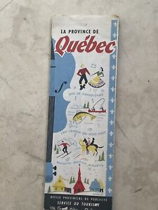 1952 La Province De Quebec Official Highway Road Map Montreal Canada