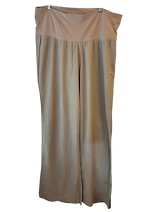 NWT Old Navy Maternity Linen Wide-Leg Pants Olive Green sz XL breathable minimal - Picture 1 of 8