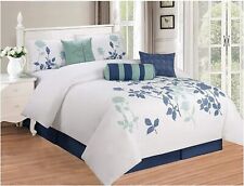 All American Collection New 7 Piece Embroidered Over-Sized Comforter Set