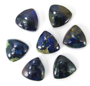 33.90 Ct Natural Azurite Loose Gemstone 12 mm Trillion Cabochon 7 Pcs Lot- 60193 - Picture 1 of 5