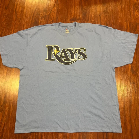 Majestic Men’s Tampa Bay Rays Baby Blue Jersey Shirt 3XL XXXL Baseball MLB Cover